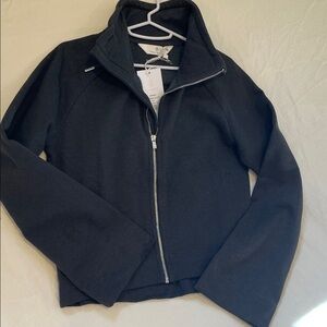 Women's charcoal sweatshirt zip up Jacket with bell sleeves